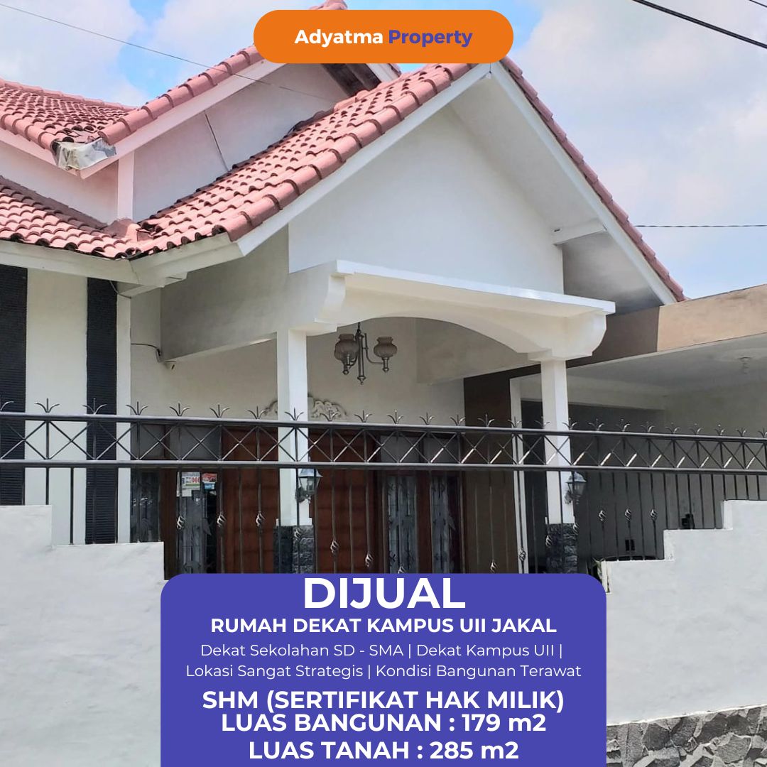 DIJUAL RUMAH TINGGAL SIAP HUNI DEKAT DENGAN JALAN KALIURANG BELAKANG KAMPUS UNIVERSITAS ISLAM INDONESIA